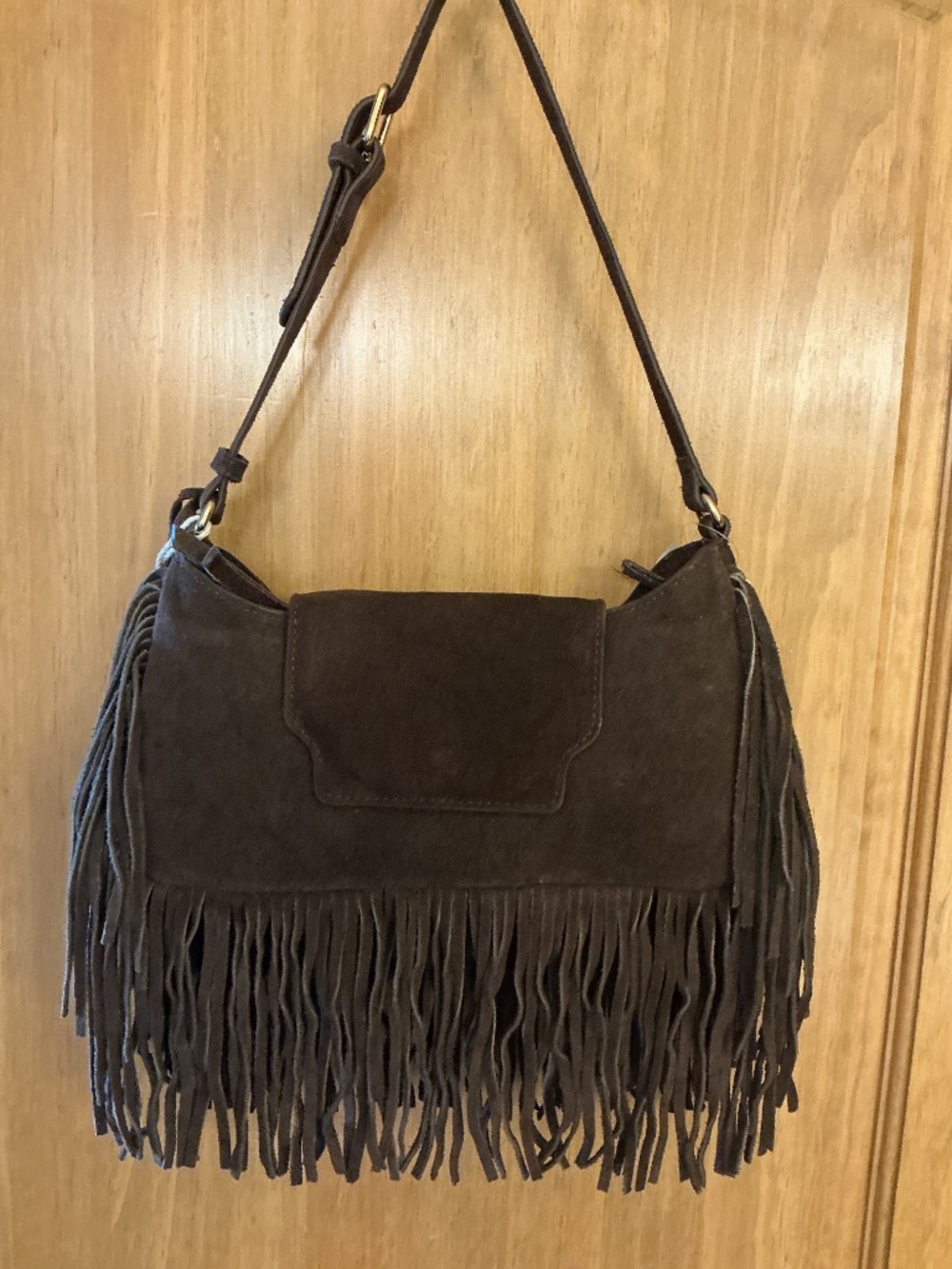 Rare Haute Hippie Suede Shoulder Bag in Dk Brown - Picture 3 of 6